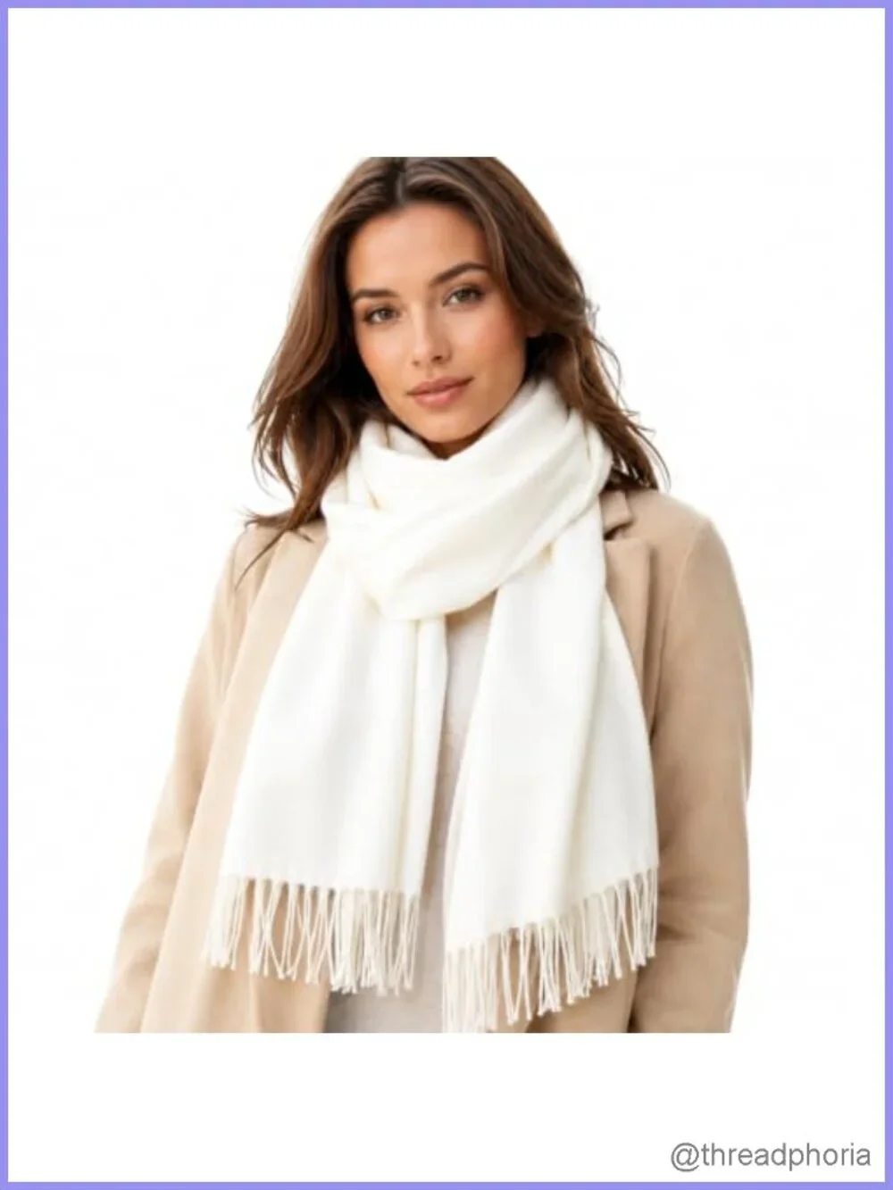 Cashmere Feel Winter Scarf Soft Classic 72x12 Fringe Wrap